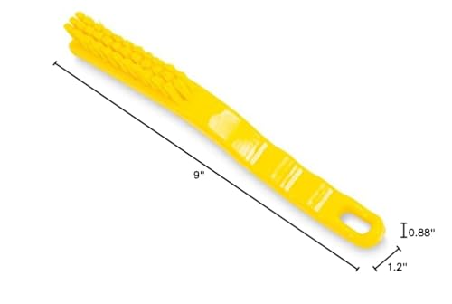 Image of SPARTA Detail Brush Grout Brush, Crevice Brush with Hanging Hole for Bathroom, Kitchens, Countertop, Plastic, 9 Inches, Yellow