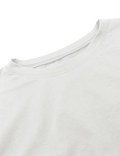 Sunborui Men's Boxy Raw Cut Tee Short Sleeve Round Neck T Shirts Casual Basic Tops4