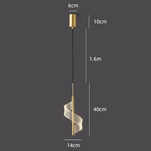 Lustre LED en laiton moderne suspendu en acrylique pour table à manger - 7