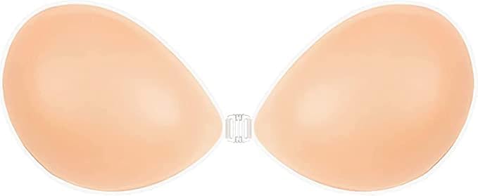 Women Adhesive Bra Reusable Strapless Self Silicone Push-Up Invisible Sticky Bras for Backless and Off Shoulder Dress Multicolour