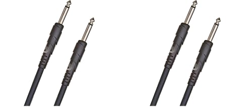 D'Addario Accessories Speaker Cable - Shielded for Noise Reduction - 1/4 Inch Male to 1/4 Inch Male - Classic Series - Classic Series/76.2 MM - Straight Ends - 2 Pack