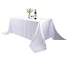 Waysle 90 x 156-Inch Oblong Tablecloth, 100% Polyester Washable Table Cloth with Round Corner for 8Ft. Rectangle Table, White