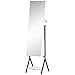 HOMCOM Espejo Joyero de Pie Cuerpo Entero Ajustable en Ángulo Armario de Joyería con Estante Inferior Cerradura Magnética Ranuras y Cajas para Joyas 47x36x157 cm Blanco y Negro