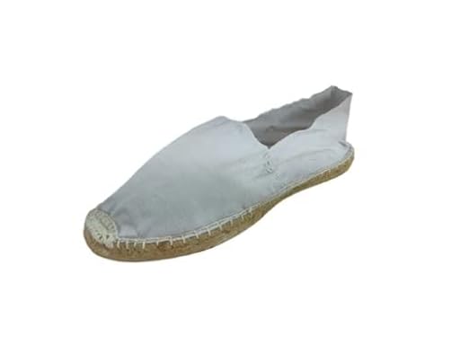 Kiruz - Alpargata de Yute - Espardeñas Planas -Playera Calle -Zapatilla de Lona de Esparto Hombre Blanca - 44, Blanco | Ya disponible en tu tienda friki favorita! En mundofriki.es!