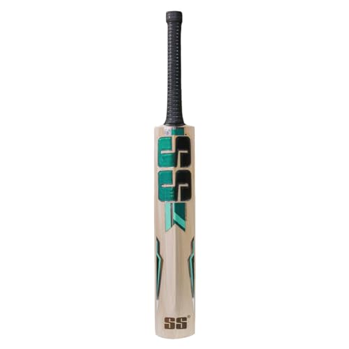 Image of Super Strock Kashmiri Popular Willow Cricket Bat Full Size (S.S Green) Cricket Bat For Tennis Balll, Plastic Ball, Lather Ball, Rubber Bal With Black Cover