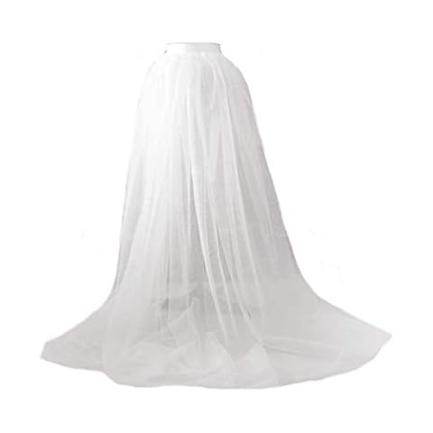 Springcmy Women Tulle Tutu Long Skirts Wedding Party Cocktail Prom Bandage Mesh Maxi Dress (White, OneSize), One Size Cover