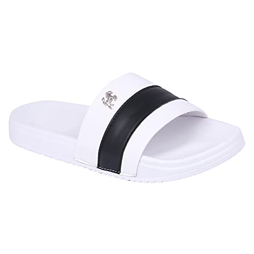 Image of PERY-PAO Mens Stylish Sliders Black, Grey, Sky Blue, White Boys Slippers