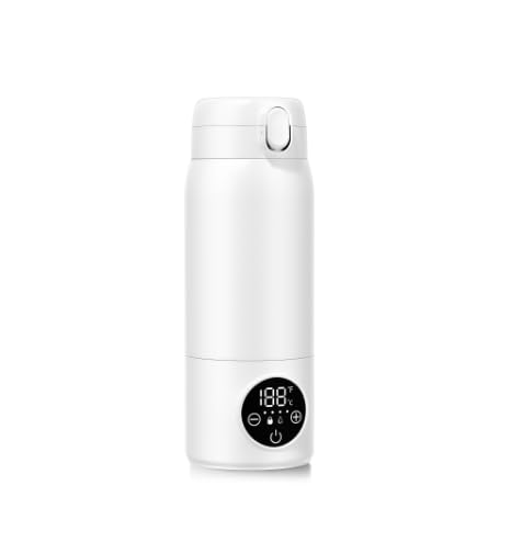 Calentador portátil 500ml con esterilización, batería 11000mAh, calentamiento rápido 3min, pantalla LED, temperatura constante 24h, sin BPA para coche, camping y excursiones