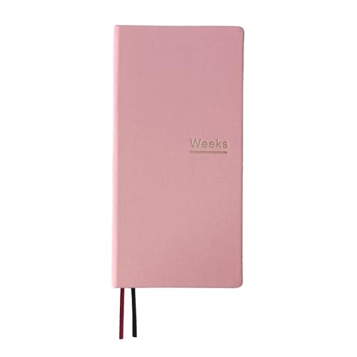 Undated Weekly Planner Notebook Pocket Organizer Appointment Book Journal Notebook A6 Week Plan Notepad (Pink)