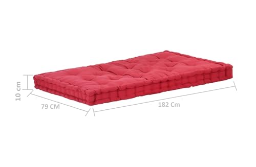 Image of ATOOTFUSION Cotton Box Mattress, 5-Inch Thick, Soft Foldable Floor Mattress Medium Firm, Single Bed Size 72x30X5 Inches (Red)