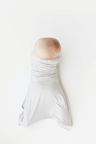 Image of bebon Transition Swaddle - Baby Wearable Blanket - Cozy Sleep Sack, Wrap with 2-Way Zipper - 95% Bamboo Viscose, 5% Spandex (CozyGrey, Small 4-8 Month)