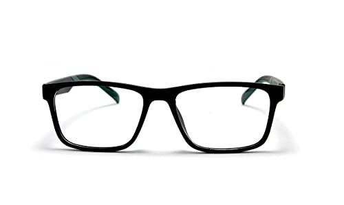 Óculos Armação De Grau Retangular Masculina Com Molas Nas Hastes Jc-1006 (Preto-Verde)