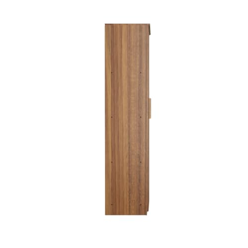 Image of Amazon Brand - Solimo Duo S Engineered Wood 2 Door Wardrobe for Bedroom | Compact Clothes Storage Cabinet with Multiple Shelves | Space Saving Cupboard | 1 Year Warranty - Leon Teak