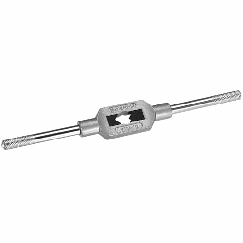 Image of Adjustable Tap Wrench Handle, for Metric M1-M12 W1/16-1/2 Taps, Thread Tap Holder Reamer Hand Tapping Tool for Machinist Repair, Medium Carbon Steel Handle with Nickel Plated,tap Wrench