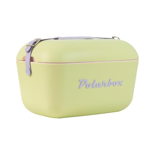Polarbox Glacière Classique rétro Vintage pour Camping, Pique-Nique, Plage, 20 l, Lime/Lilac, Citron Vert/Rose