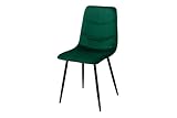 AlexandreHouse SILLA TAPIZADA VERDE PATAS METAL