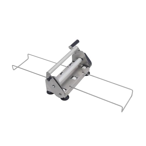 Pastry Sheeter and Fondant Roller, Manual, 12/15inch Width, Adjustable Thickness Max 2/3 inch, Manual Operation, for Croissant, Puff Pastry, Stainless Steel (Machine 12