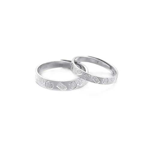 Alliance Argent Homme : bague de fiançailles ajustable en argent 925