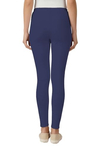 Image of Women's Cotton Lycra Ankle Length Leggings | Regular Rise, Soft 4 Way Stretch Fabric | Casual & Ethnic Wear