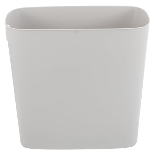 Caneca de basura plástica minimalista para espacios estrechos gris claro