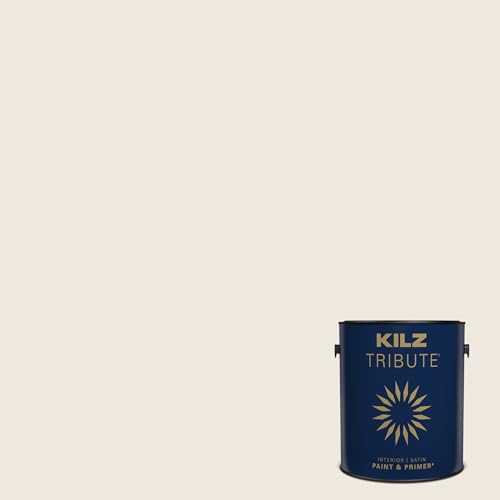 KILZ TRIBUTE Paint & Primer, Interior, Satin, Windmill White, 1 Gallon