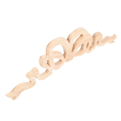 LIFKOME Decorazione Da Parete Fiocco in Legno Massello Intagliato Non Verniciato, Applique Artistica Sospesa Per Mobili e Porte, Decorazioni Murali in Stile Europeo Per Arredamento Casa