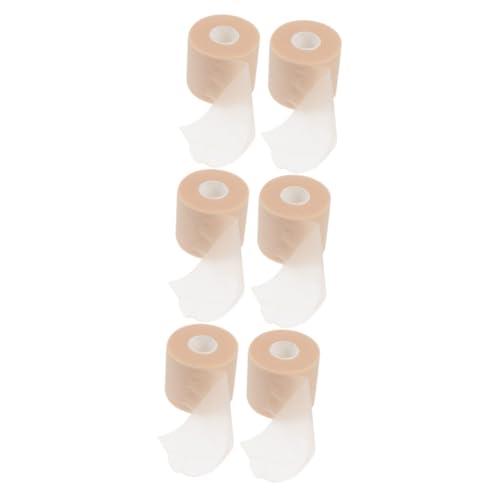 Gogogmee 6 Rolls Sports Foam Underwrap Ankle Sprains Tape Underwrap Prewrap Athletic Tape Breathable Foam Grip Tape Self- Adherent Tape Khaki Sponge