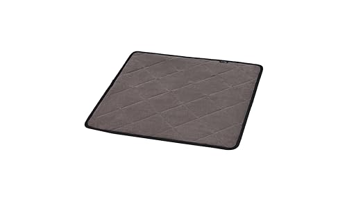KingCamp Erhöhtes Hundebett Hundeliege Outdoor Haustierbett Haustierliege Atmungsaktivem Mesh & Wildledermatte & Rutschfesten Füßen für Reisen Garten Outdoor Indoor, Schwarz 57 x 57 x 23 cm