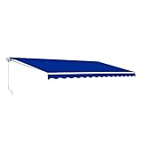 ALEKO AW12X10BLUE30 Retractable Patio Awning 12 x 10 Feet Blue