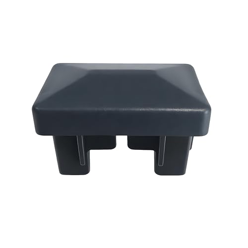 SKIR'CO (4 szt.) nakładki na słupki ogrodzeniowe, prostokątne szare plastikowe nakładki 40 x 60 mm, prostokątne osłony słupków ogrodzeniowych, antracyt szary kolor RAL 7016