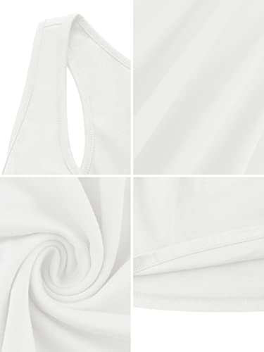 Image of Missufe Women's Sleeveless Racerback Flared Casual Plain Tank Dress