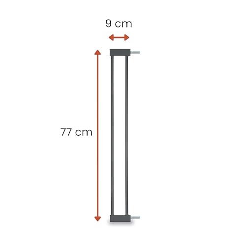 hauck 9cm Verlängerung, Dunkelgrau - Kompatibel mit Kinderschutzgitter Clear Step 2, Open N Stop 2, Autoclose N Stop 2 - Ohne Bohren, Tür- & Treppenschutzgitter Zubehör