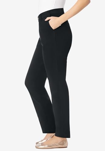 Woman Within Plus Size Petite Adjustable Waist Straight-Leg Chino3