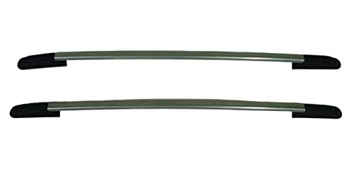 AUTOZONE Car (Drill Free) Roof Rails in Silver with Black Legs for Datsun GO+ (Set of 2 Pieces)