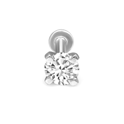 Image of Sparkles Lab Grown Diamond 0.03 Carat - 0.50 Carat Round Shape Solitaire Diamond Nose Pin for Women | 14K Gold IGI Certified FG VS Quality