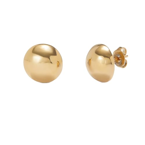 UNOde50 18K Gold-Plated Bubble Stud Earrings, Spherical Design, Ser Intrepida Collection