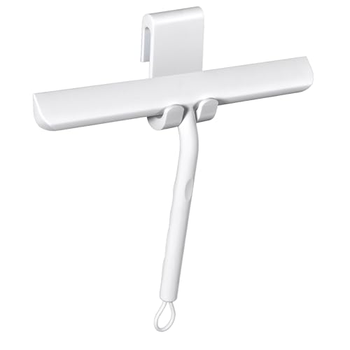 Raclette de Douche Silicone avec Support - Raclette Salle de Bain, Raclettes Vitre Douche Nettoyage sans Traces pour Salle de Bain, Vitre, Miroir et Voiture -...