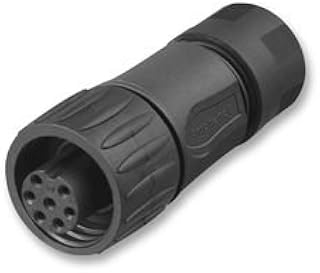 Circular DIN Connectors 6+PE FEMALE STRAIGHT BLACK CRIMP