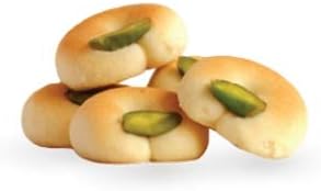Ghraybeh Cookies With Pistachio Nuts| 80 Pieces (16 Oz)| Gourmet Oriental Dessert, Middle Eastern/ Arabic Sweets Fistikli Baklava Pastry, Light Treats in Elegant Gift Box.