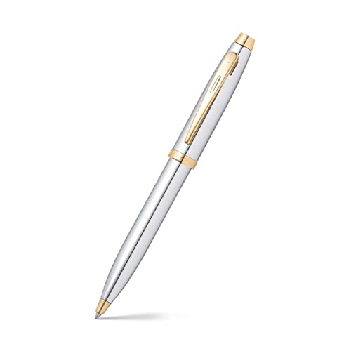 Sheaffer 100 Chrome Ballpoint Pen With Gold Tone Trim #TOP5