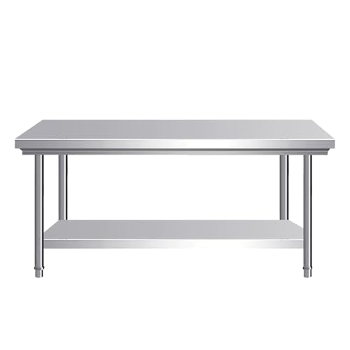 Snaweo Outdoor Stainless Steel Work Table, Commercial Stainless Steel Table, Heavy Duty Kitchen Work Table, for Garage, Home, Warehouse, and Kitchen(80x60x80cm)