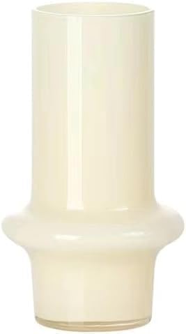 Vase for Living Room Medieval Fenton Langkou Cream Glass Vase French Ins Milk Jade Color Living Room Flower Arrangement Ornaments High-end Flowers Flower Vases, Beige