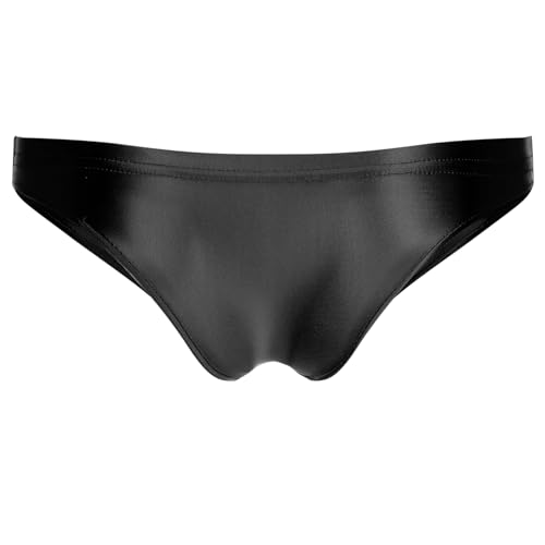 Linjinx Sissy Men's Glossy Underwear Low Waist Bikini Thongs Oily Swimming Bikini Briefs Panties2