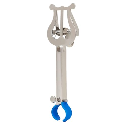 SECFOU Soporte Portátil para Partituras de Trompeta de Hierro, Atril Compacto y Ligero en Color Plateado para Música de Marcha, Adecuado para Libros y Partituras Musicales de Viento