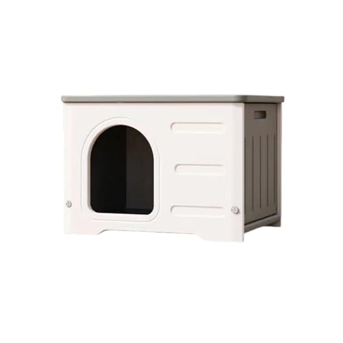 Vifxucy環境に優しい屋外猫ハウス、猫砂四季小型犬小屋、屋外フェンス猫ハウス、屋外防水、無毒、無臭、屋外取り外し可能なデザインの猫ハウス、お手入れが簡単 (グレー)