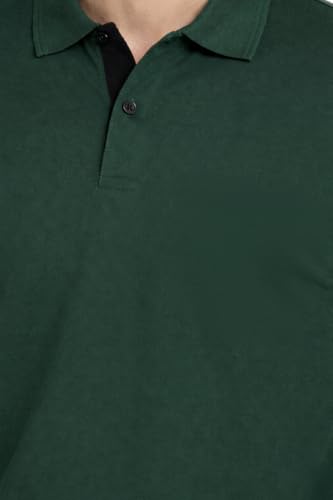 Image of Men's Solid Polo T-Shirt | Short Sleeve | Regular Fit | Soft Breathable Fabric | Casual & Smart Wear | Button Placket Collar Top |