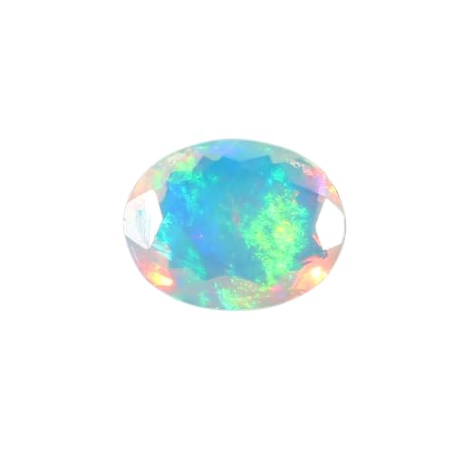 Opale de feu blanche ovale pierre lithothérapie octobre loisirs créatifs DIY 7x5mm