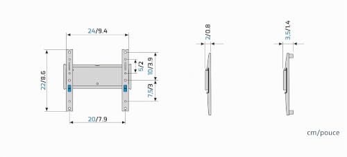 Support TV mural fixe Vesa 200 ultra résistant compatible cloisons placo - 3