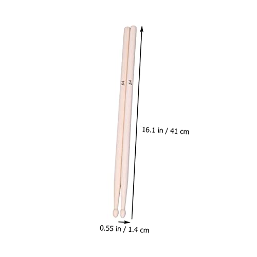 Baquetas de madera para batería 2 pares beige 41 cm miniatura 4