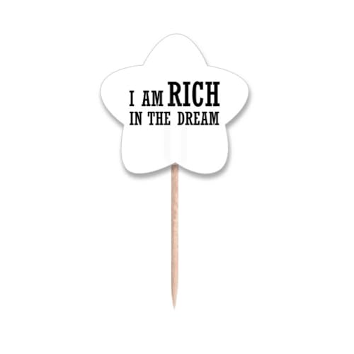 Cure-dents I Am Rich in The Dream pour célébrer vos moments de bonheur et décoration cupcakes